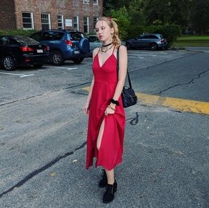 Dress up or dress down sexy red backless dress